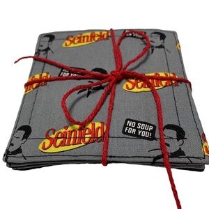 Coasters set of 4 Seinfeld No Soup for You multi hand made cotton perfect gift